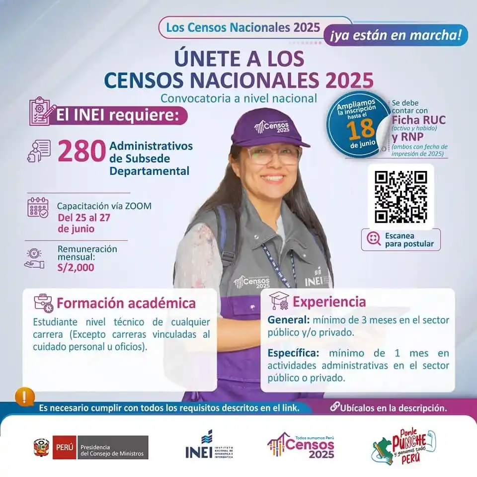 Image from Lima Emplea 💼💼: 🚨¡No te lo pierdas! El INEI amplió la <a class="text-blue-500 hover:u...