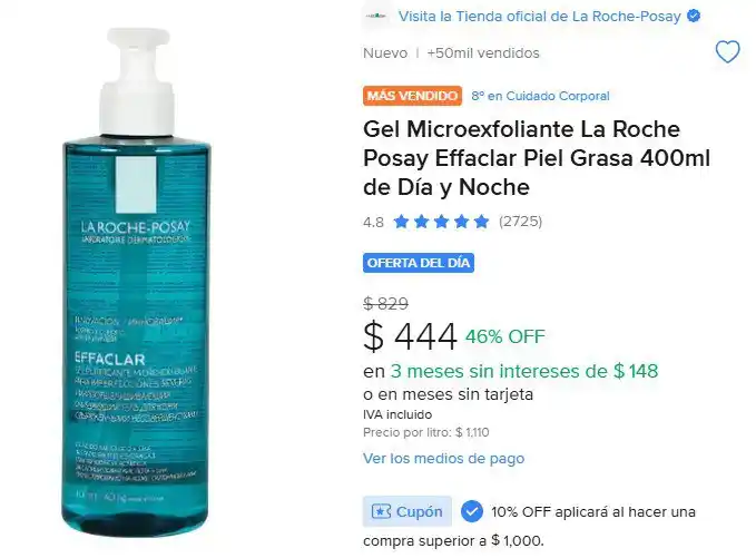 Image from Ofertones México : OFERTÓN DEL DÍA, GEL MICROEXFOLIENTE DE LA ROCHE POSAY🔥 Gel Microexfo...