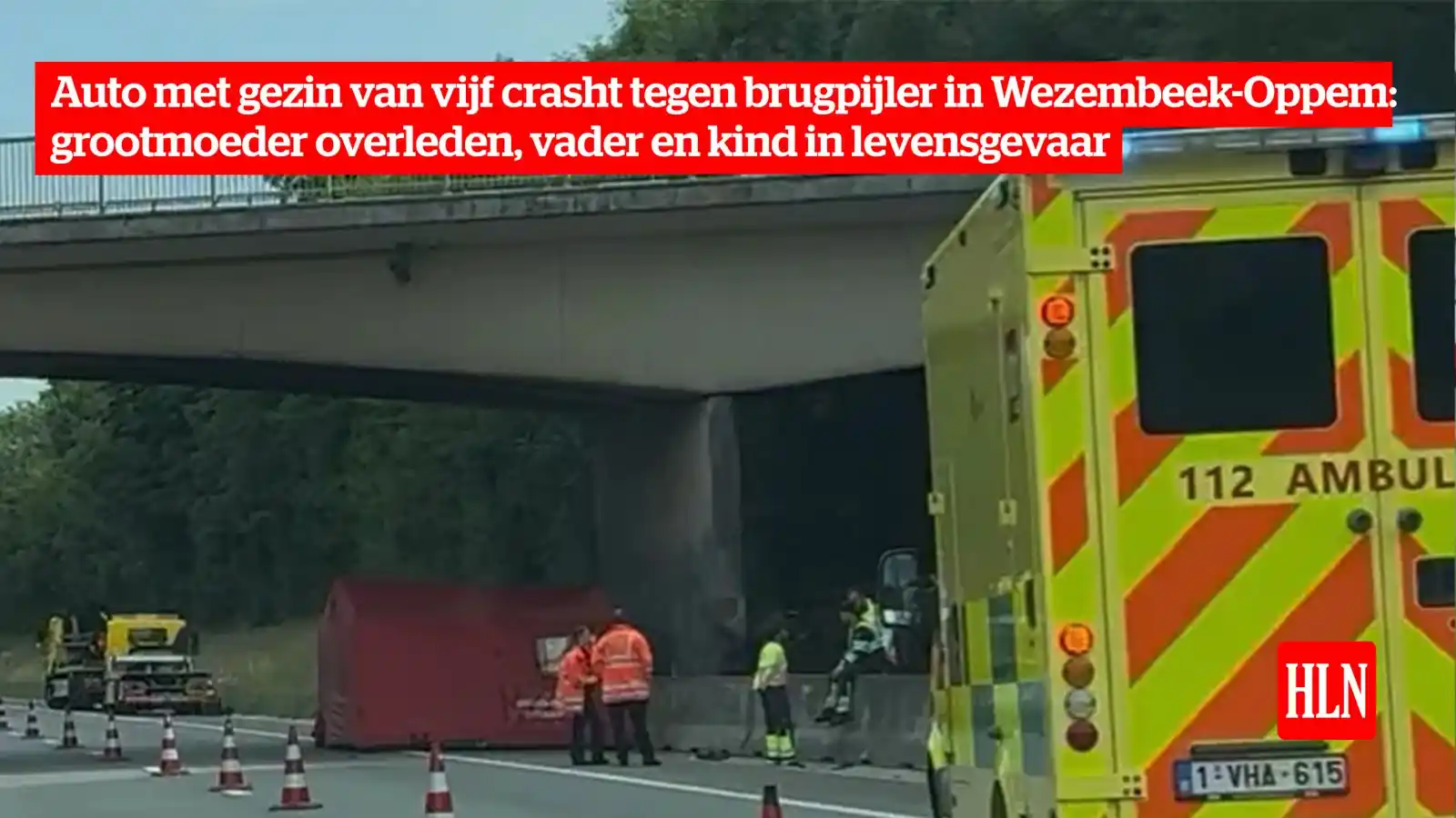 Image from HLN.be: Op de Brusselse buitenring is zondagochtend een zwaar verkeersongeval ...