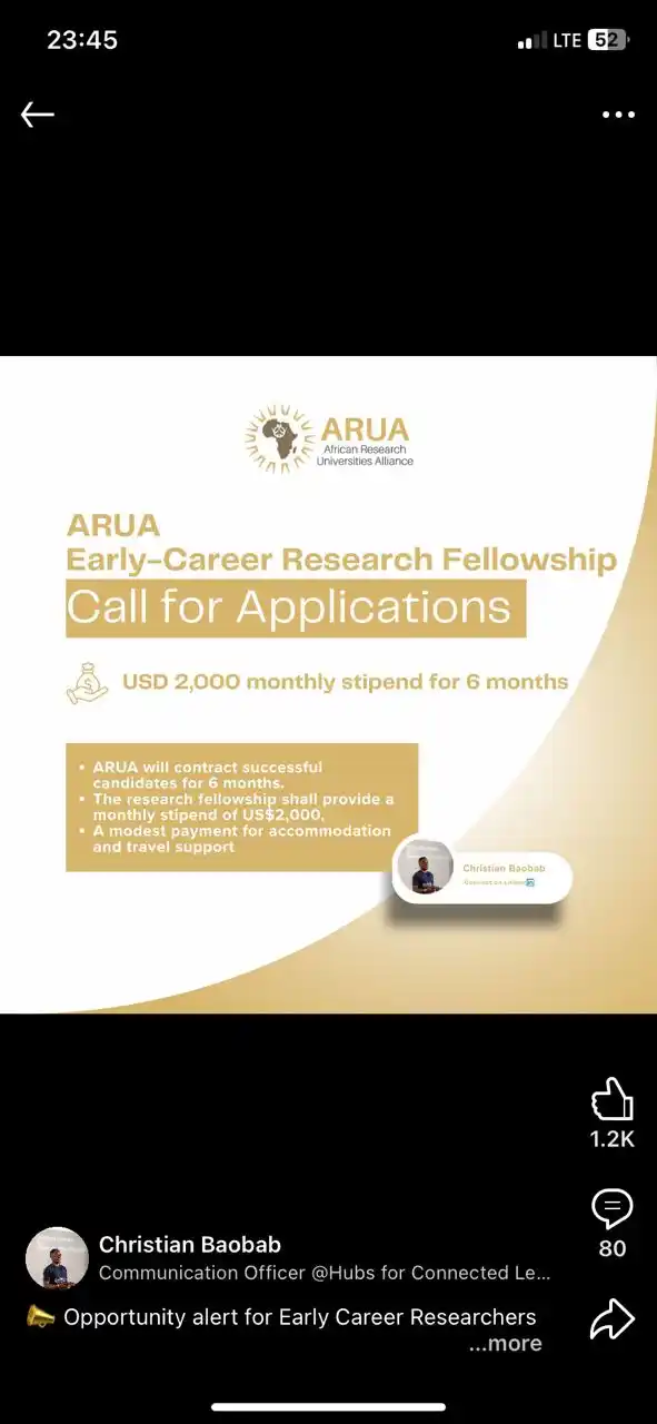 Image from Africa Jobs Gate: 📣 Opportunity alert for Early Career Researchers The African Resear...
