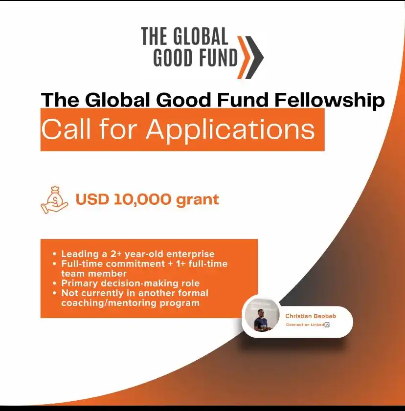 Image from Africa Jobs Gate: 📢 Opportunity alert for social entrepreneurs! The Global Good Fund ...