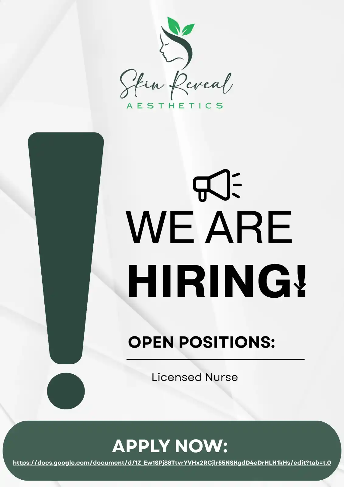 Image from Stellar HR Jobs: Our client in the Beauty Industry is seeking to recruit a Licensed Nur...