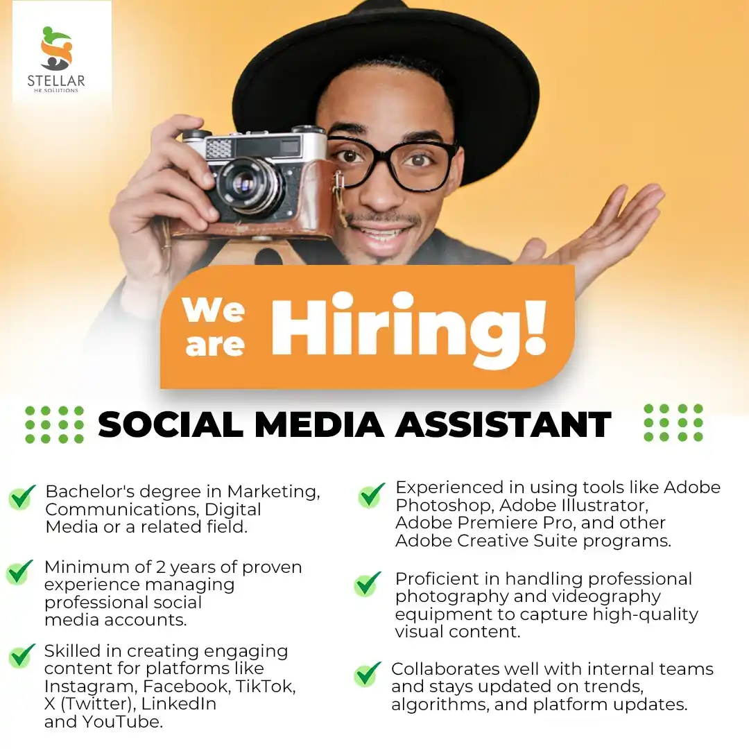 Image from Stellar HR Jobs: Our client in the Events industry is seeking to recruit a Social Media...