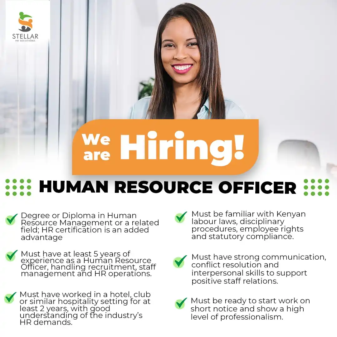 Image from Stellar HR Jobs: Our client in the Hospitality Industry is seeking to recruit a Human R...