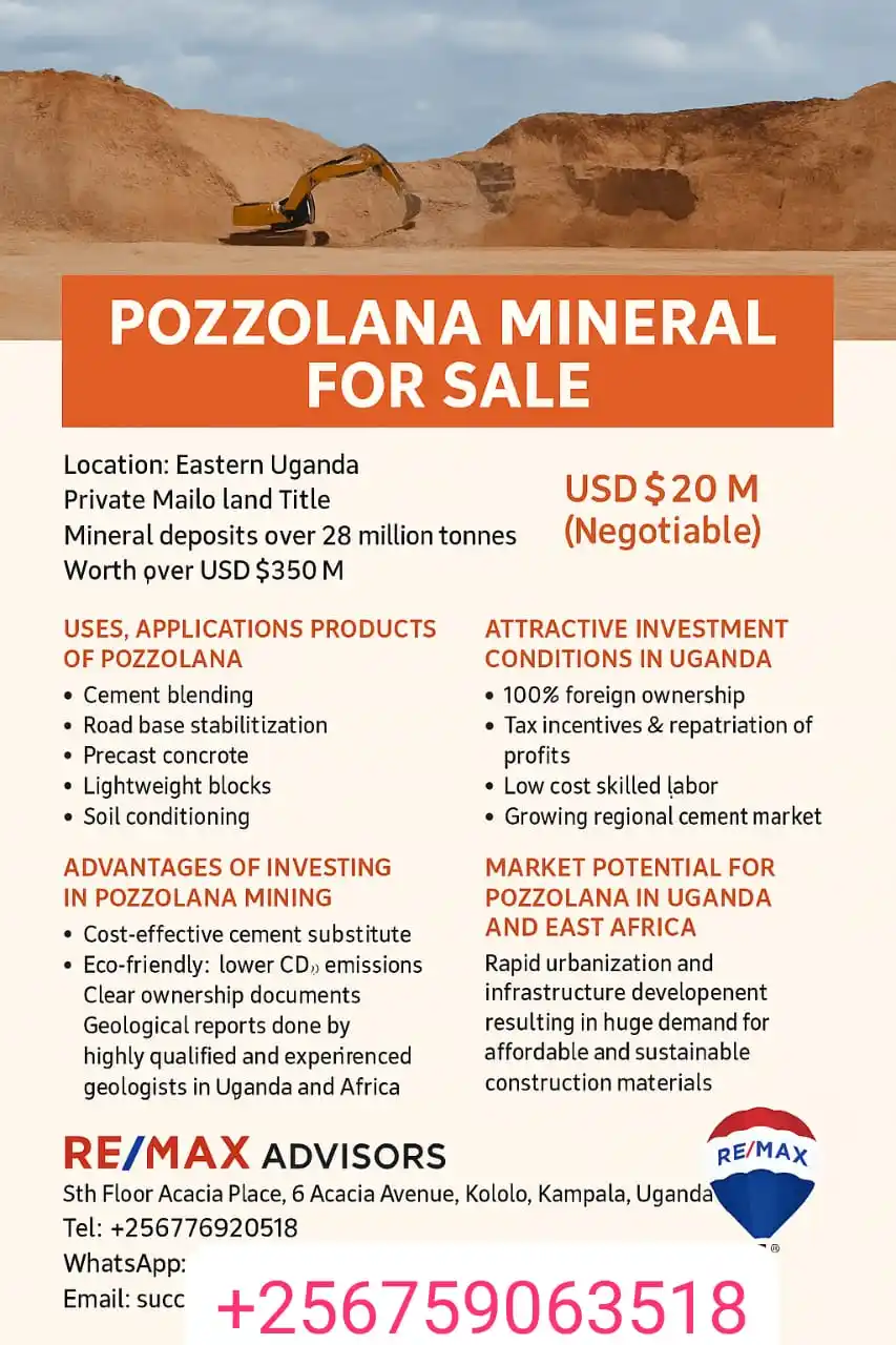 Image from Success Engineer Bmj: 🌋 POZZOLANA MINERAL FOR SALE – HIGH-VALUE INVESTMENT IN EASTERN UGAND...