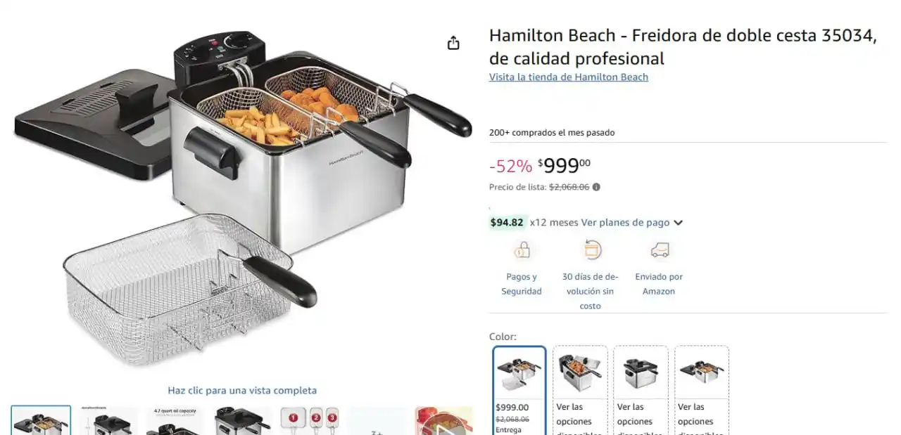 Image from Ofertones México : PRECIO MAS BAJO HAMILTON BEACH FREIDORA PROFESIONAL 🍽🔥 Amazon: Hamil...