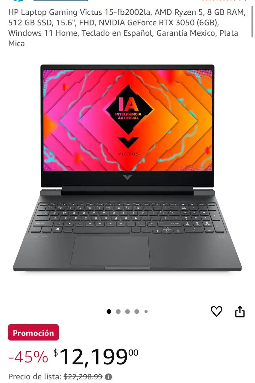 Image from Ofertones México : PRECIO MAS BAJO HP VICTUS GAMING 🖥️🎮💥 Amazon: HP Laptop Gaming Vict...