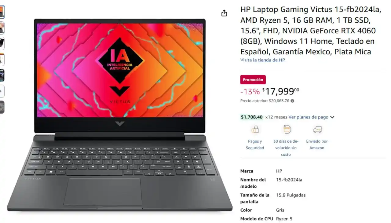 Image from Ofertones México : PRECIO MAS BAJO HP VICTUS GAMING 💻🔥 Amazon: HP Laptop Gaming Victus ...