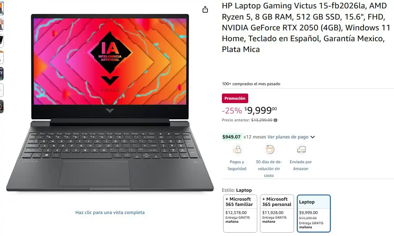 Image from Ofertones México : PRECIO MAS BAJO HP VICTUS GAMING 💻🔥 Amazon: HP Laptop Gaming Victus ...