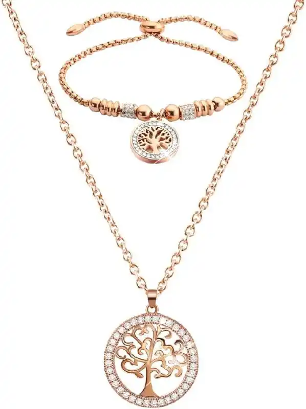 Image from Ofertones México : PULSERA MUJER ÁRBOL DE LA VIDA + COLLAR DE ACERO INOXIDABLE 🎁💖✨ Amaz...