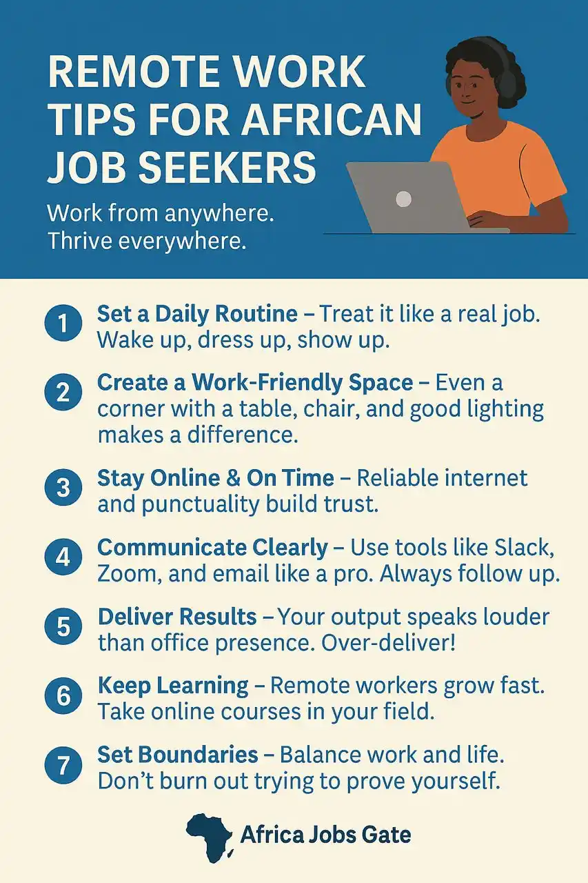 Image from Africa Jobs Gate: 🌍 Remote Work Tips for African Job Seekers Remote jobs are creating ...