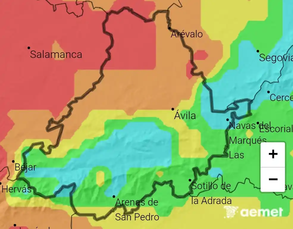 Image from MeteoAvila Canal: 🔥 Riesgo de <a class="text-blue-500 hover:underline cursor-pointer" h...