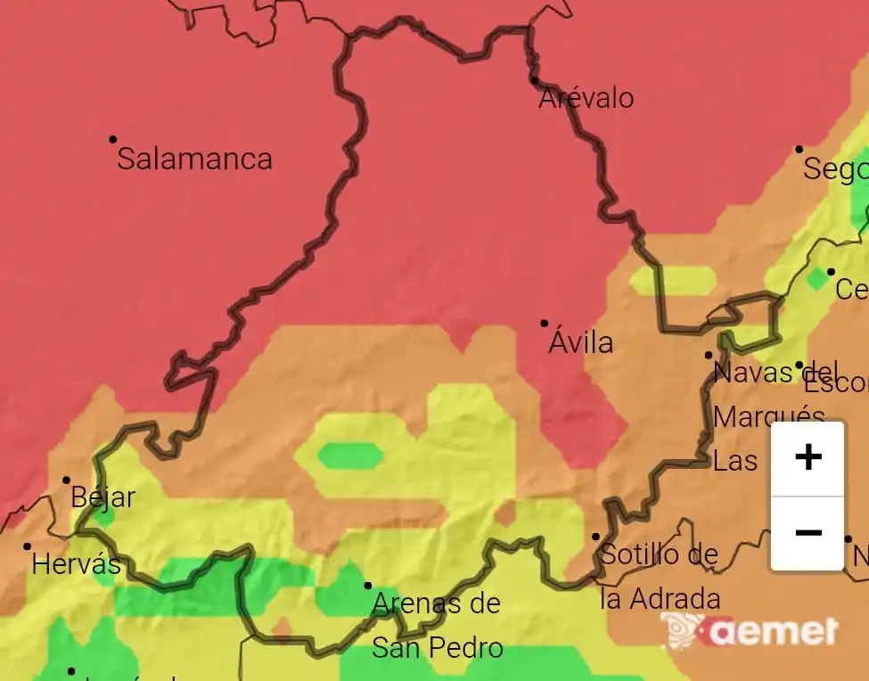 Image from MeteoAvila Canal: 🔥 Riesgo de <a class="text-blue-500 hover:underline cursor-pointer" h...
