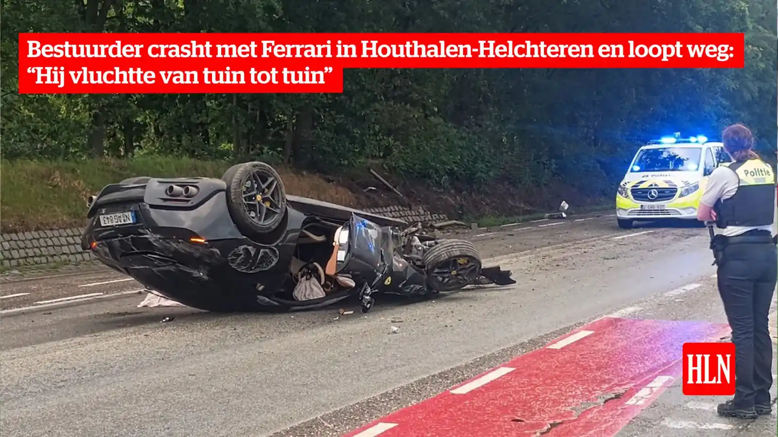 Image from HLN.be: Spectaculair ongeval in het Limburgse Houthalen-Helchteren zondagochte...