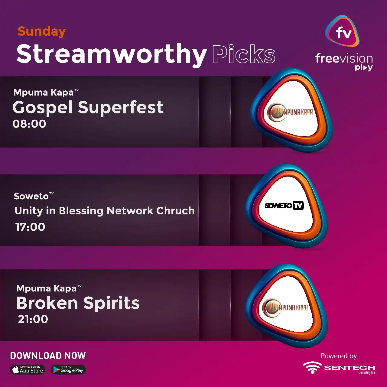 Image from Freevision Play: Start your Sunday strong, uplift your spirit, find your peace. 🎶 Pra...