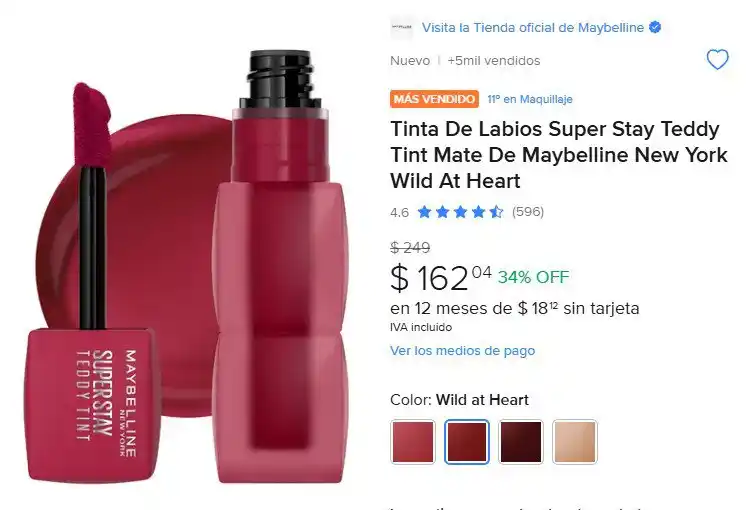 Image from Ofertones México : SUPER STAY TEDDY TINT, TINTA DE MAYBELLINE🔥 Tinta De Labios Super Sta...