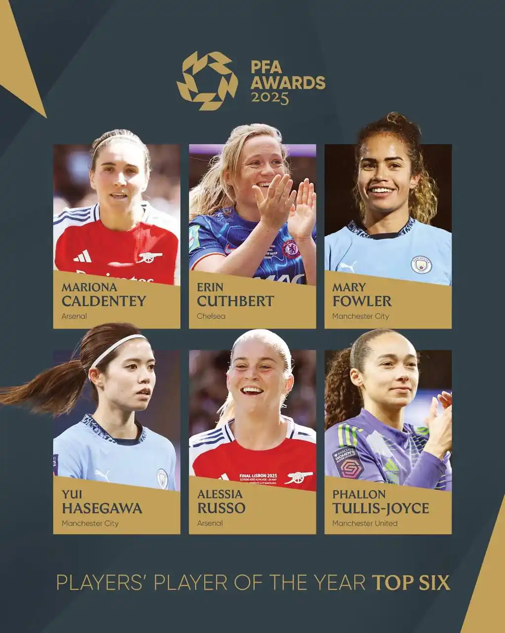 Image from Goal Arena: The 2024/25 Women's PFA Players' Player of the Year nominees:      ◉ M...