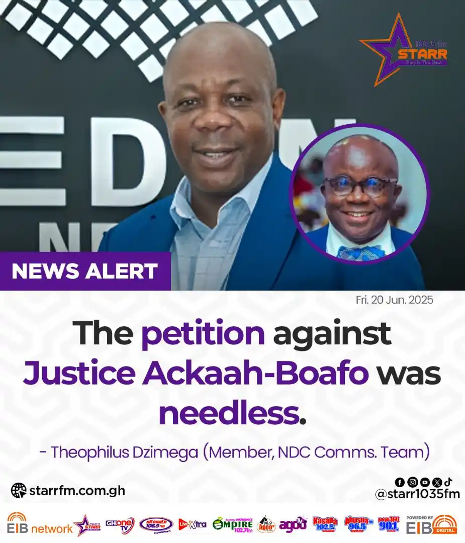 Image from Starr 103.5 FM: The petition against Justice Ackaah-Boafo was needless… - Theophilus D...