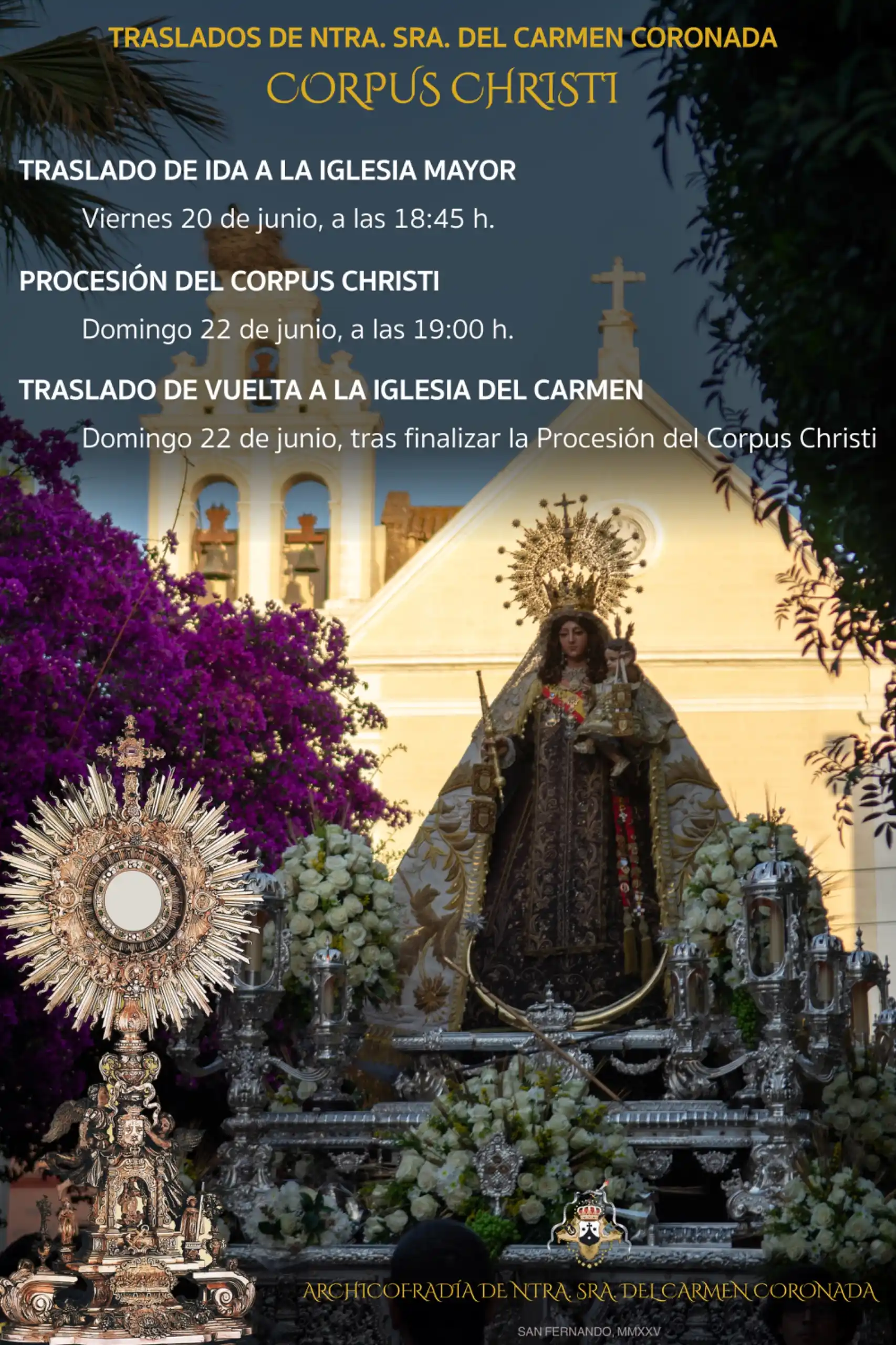 Image from Archicofradía de Nuestra Señora del Carmen Coronada de San Fernando: TRASLADOS DE LA NUESTRA SEÑORA DEL CARMEN CORONADA  • Viernes 20 de ju...