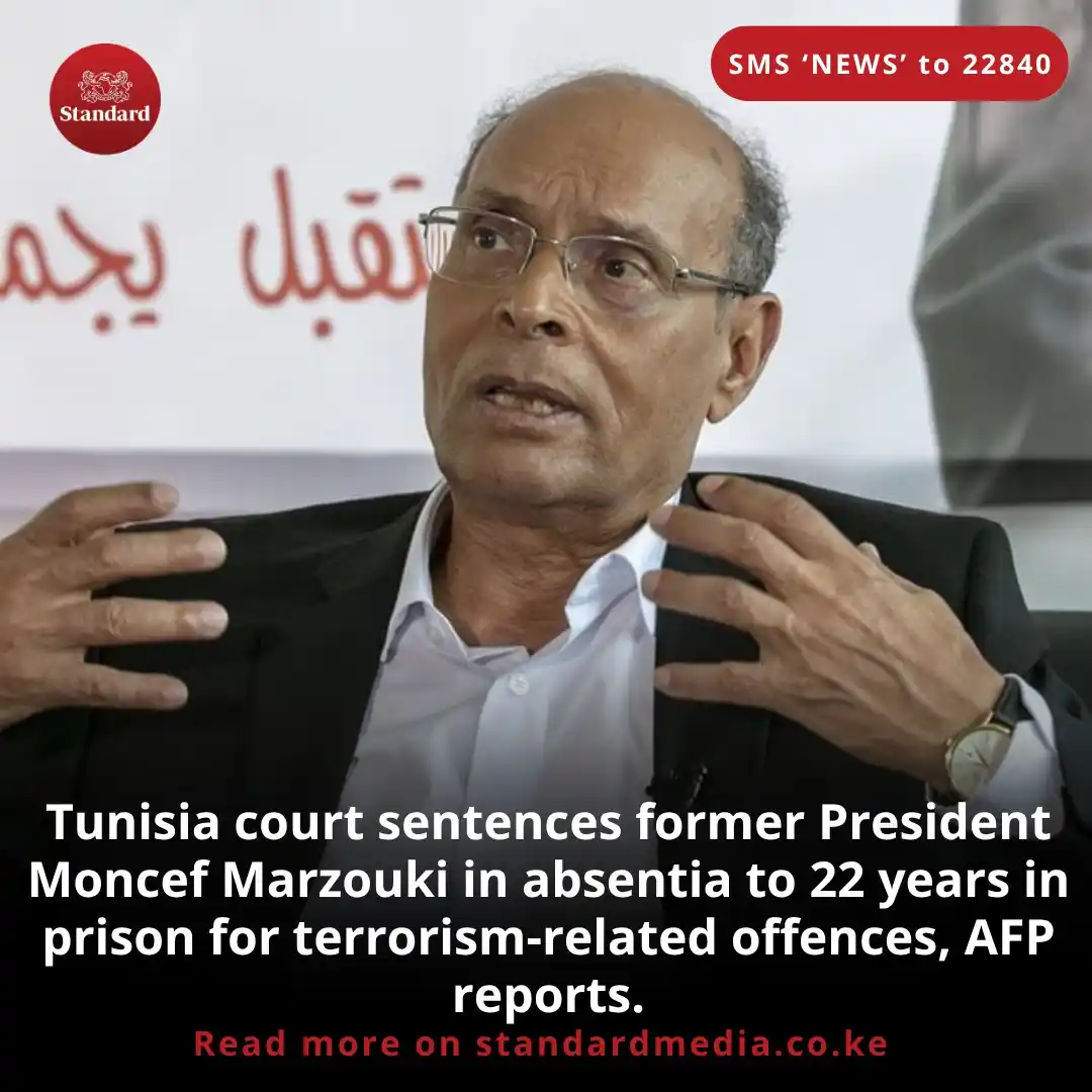 Image from The Standard: Tunisia court sentences former President Moncef Marzouki in absentia t...