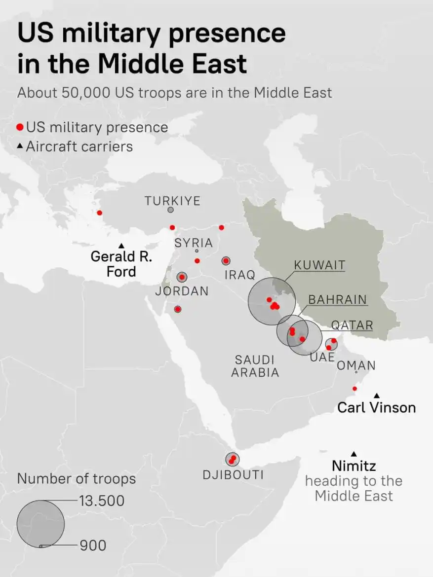 Image from World News | TechByte: 🚨🇺🇸 US MILITARY PRESENCE IN THE MIDDLE EAST  ⚔️Iran-Israel row keep...