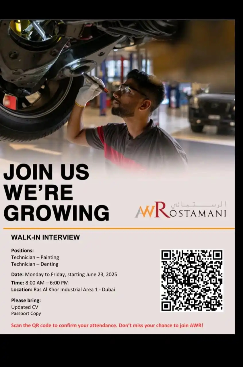 Image from TOMYSONABEY JOB UPDATES | UAE UPDATES  -: 🚗 Walk-In Interview Alert – Dubai! 🚗 Company: Arabian Automobiles Co...