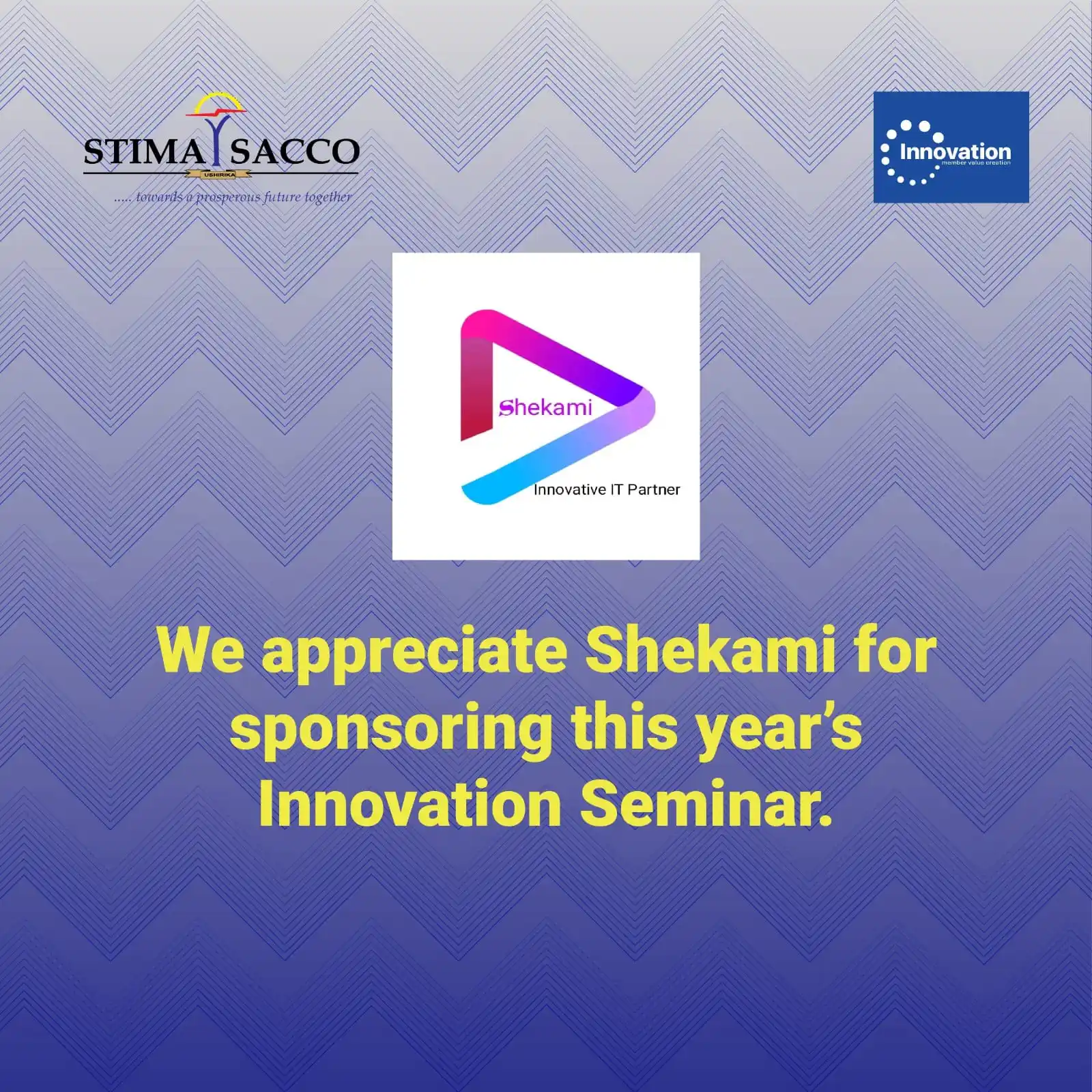 Image from Stima DT Sacco: We extend our sincere appreciation to Shekami Technologies for sponsor...