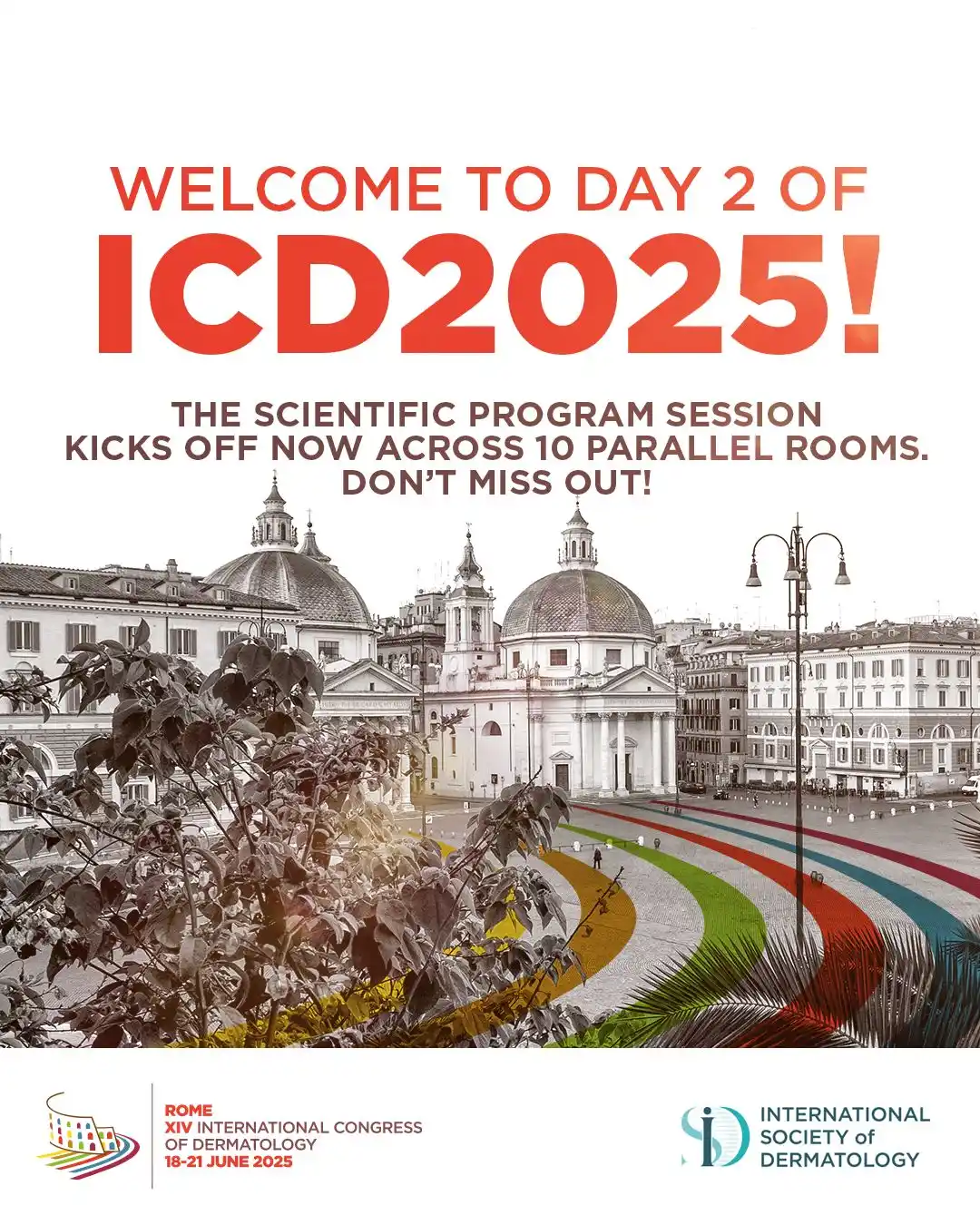 Image from ICD 2025 Rome: Welcome to Day 2 of ICD2025! 10 parallel rooms filled with insights, d...