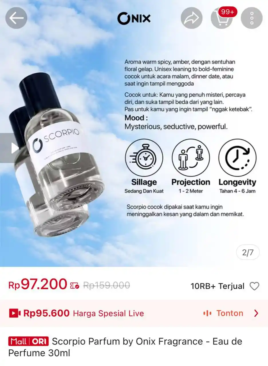 Image from PROMO BELANJA ONLINE: ⏰ 11:59 | 17:59 WIB 💰Rp28.900 Scorpio Parfum by Onix Fragrance - Eau...