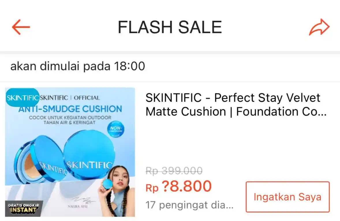 Image from PROMO BELANJA ONLINE: ⏰ 18:00 WIB 💰Rp18.800 SKINTIFIC - Perfect Stay Velvet Matte Cushion ...