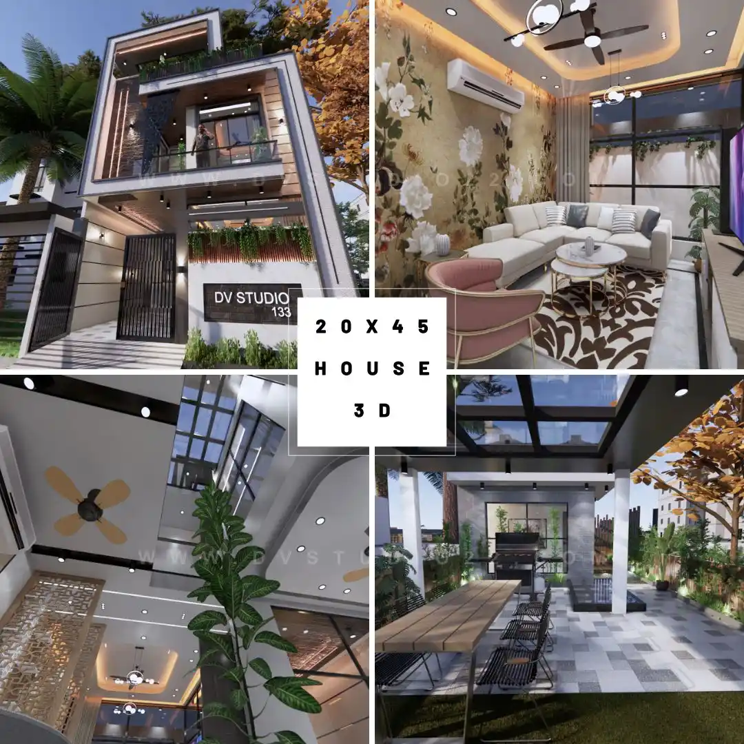 Image from DV studio: 20x45 4BHK 3D Walkthrough - https://youtu.be/yeKkJNjhIMc...
