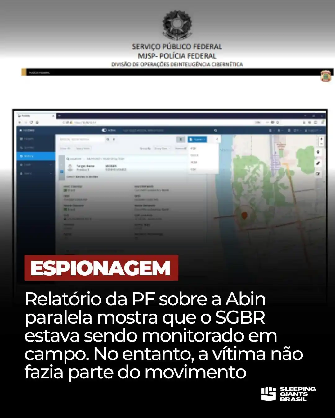 Image from Sleeping Giants Brasil Oficial: 🚨 *ABIN PARALELA*  🚨 Alexandre de Moraes retirou o *sigilo* do relat...