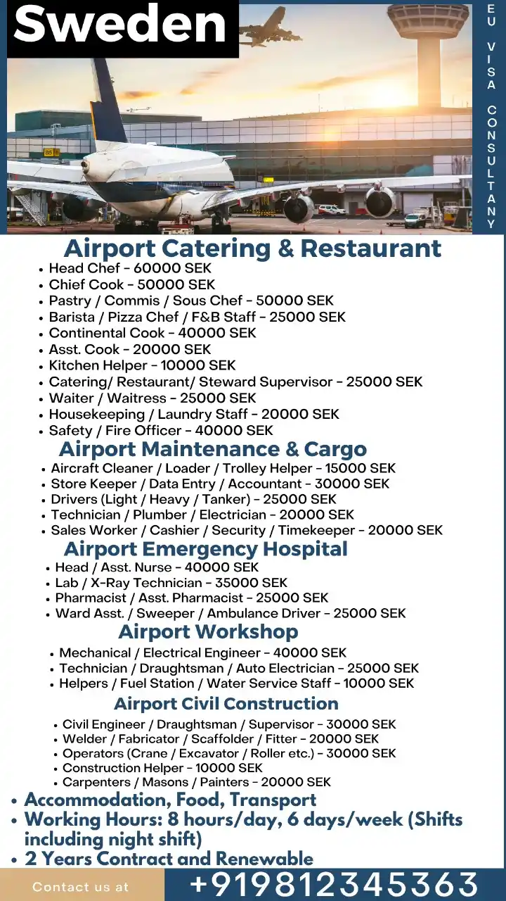 Image from EU VISA CONSULTANCY: AC Sweden 8.30 lakhs with Ticket and without VFS (Appointment, Documen...