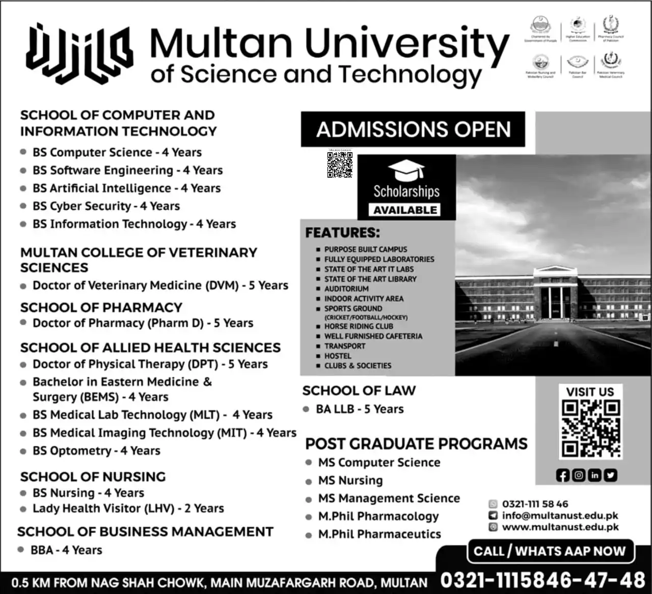 Image from NURSING INFO (MEDDEMY): ADMISSIONS *Multan University of Science & Technology (MUST), Multan...