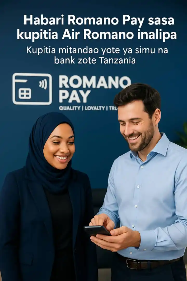 Image from 𝙍𝙤𝙢𝙖𝙣𝙤 𝙋𝙖𝙮 💳✅️: 💳 Air Romano Inalipa Bila Stress! Kwa sasa kupitia Romano Pay, unawez...