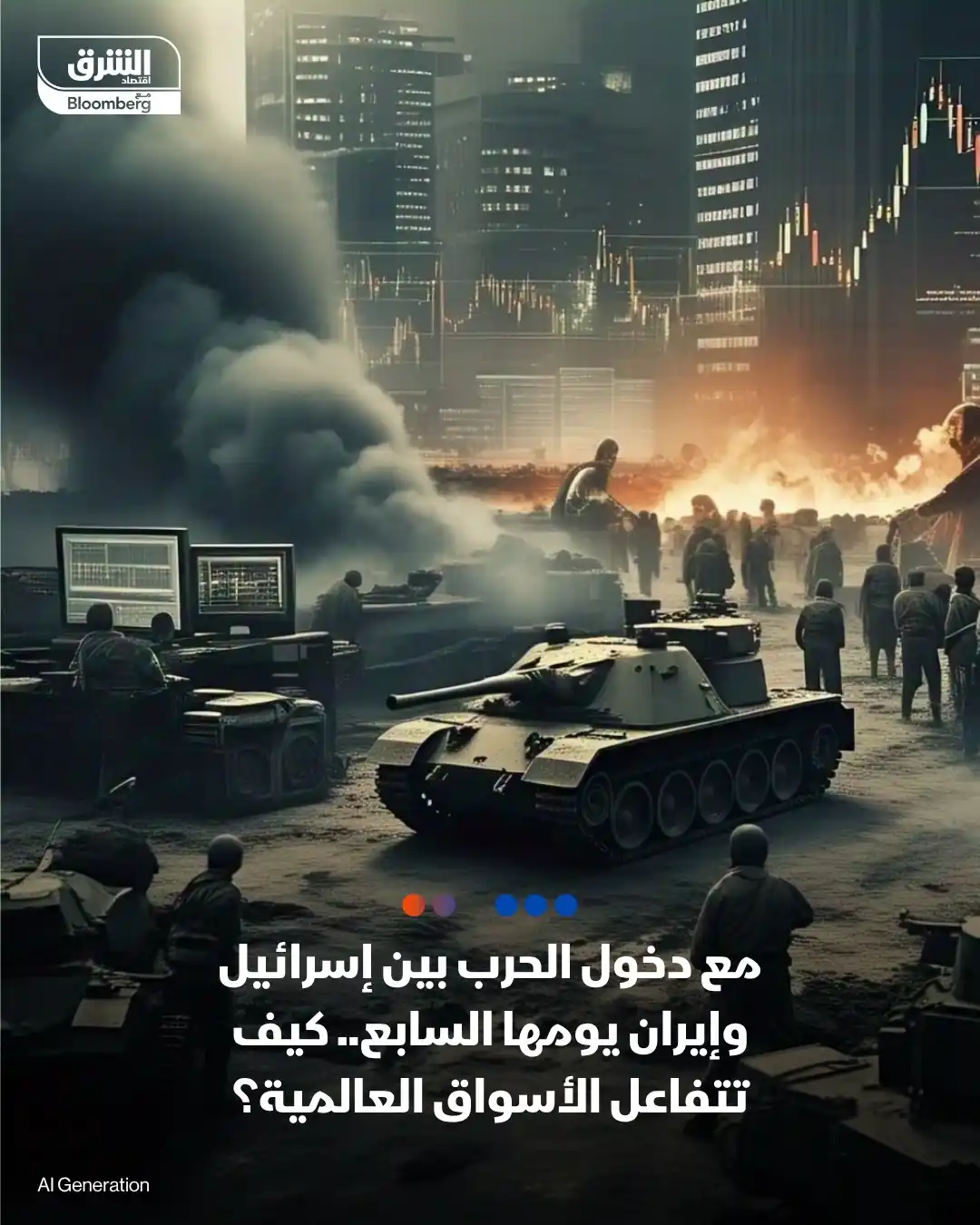 Image from اقتصاد الشرق Asharq Business: الحرب بين إسرائيل وإيران، والتي تدخل يومها السابع، تستمر في الضغط على ...