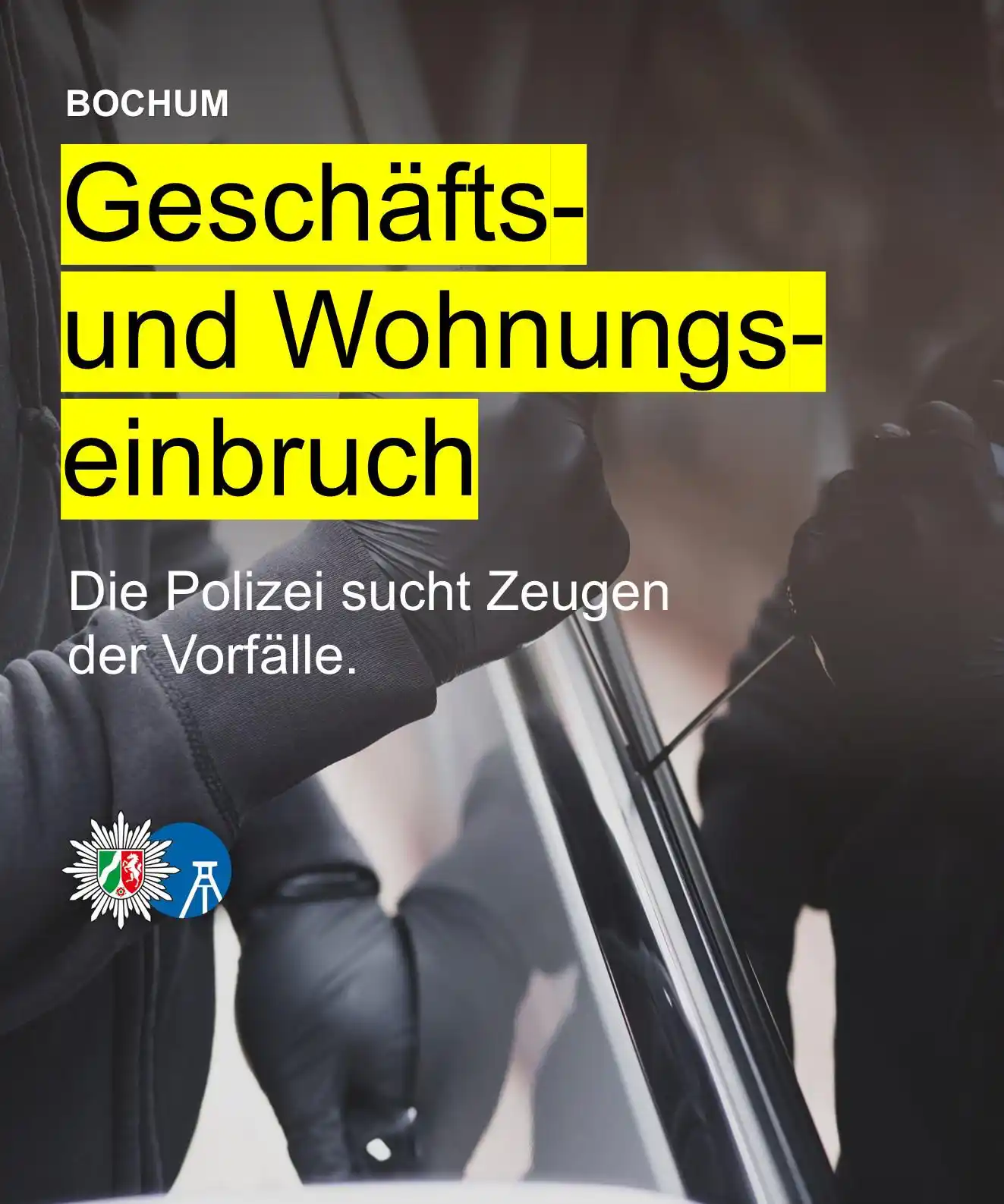 Image from Polizei NRW Bochum: Am Dienstag, 17. Juni, ist es in Bochum zu zwei Einbruchsdelikten geko...