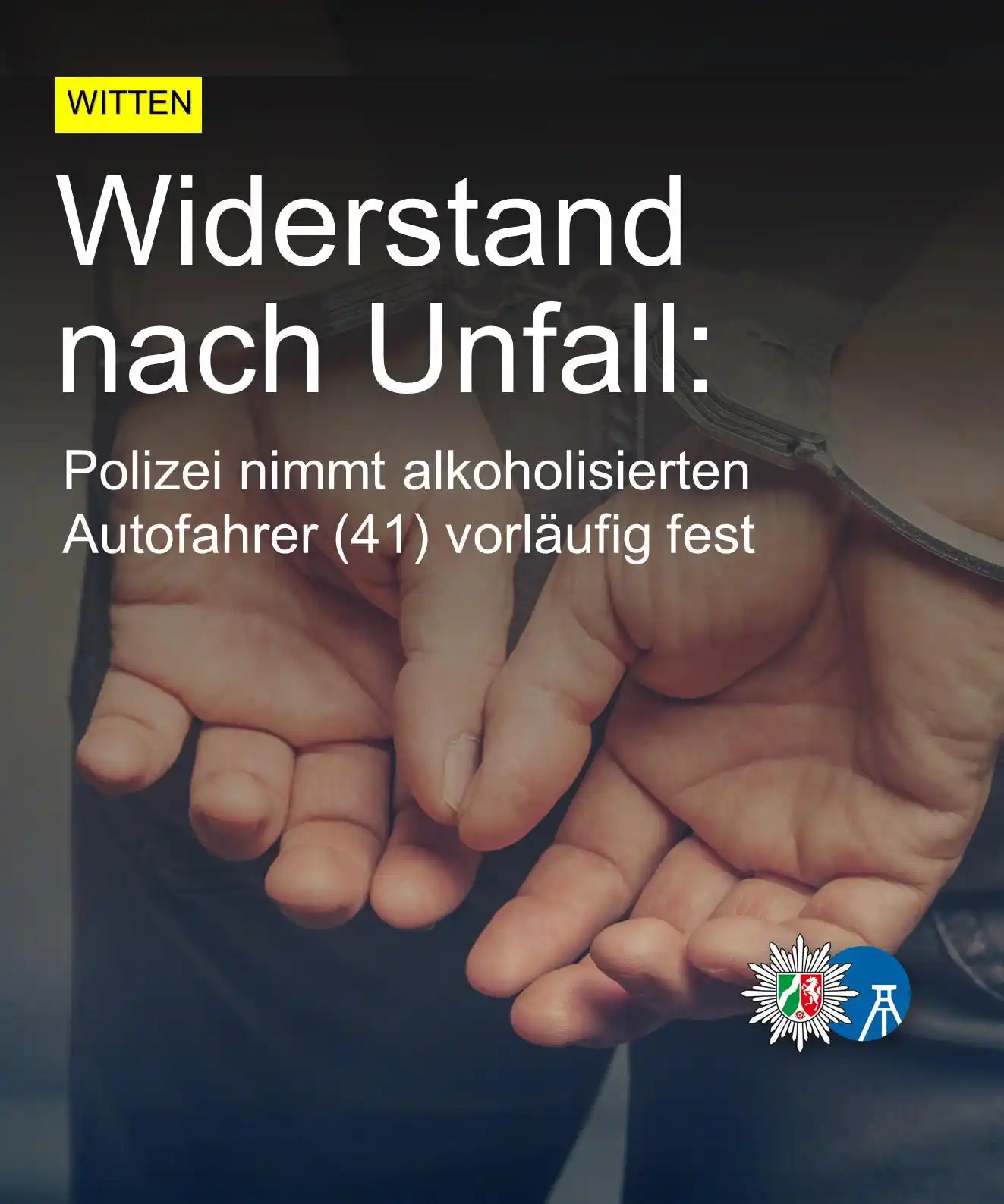Image from Polizei NRW Bochum: Am Dienstagabend, 3. Juni, hat ein alkoholisierter Wittener (41) einen...