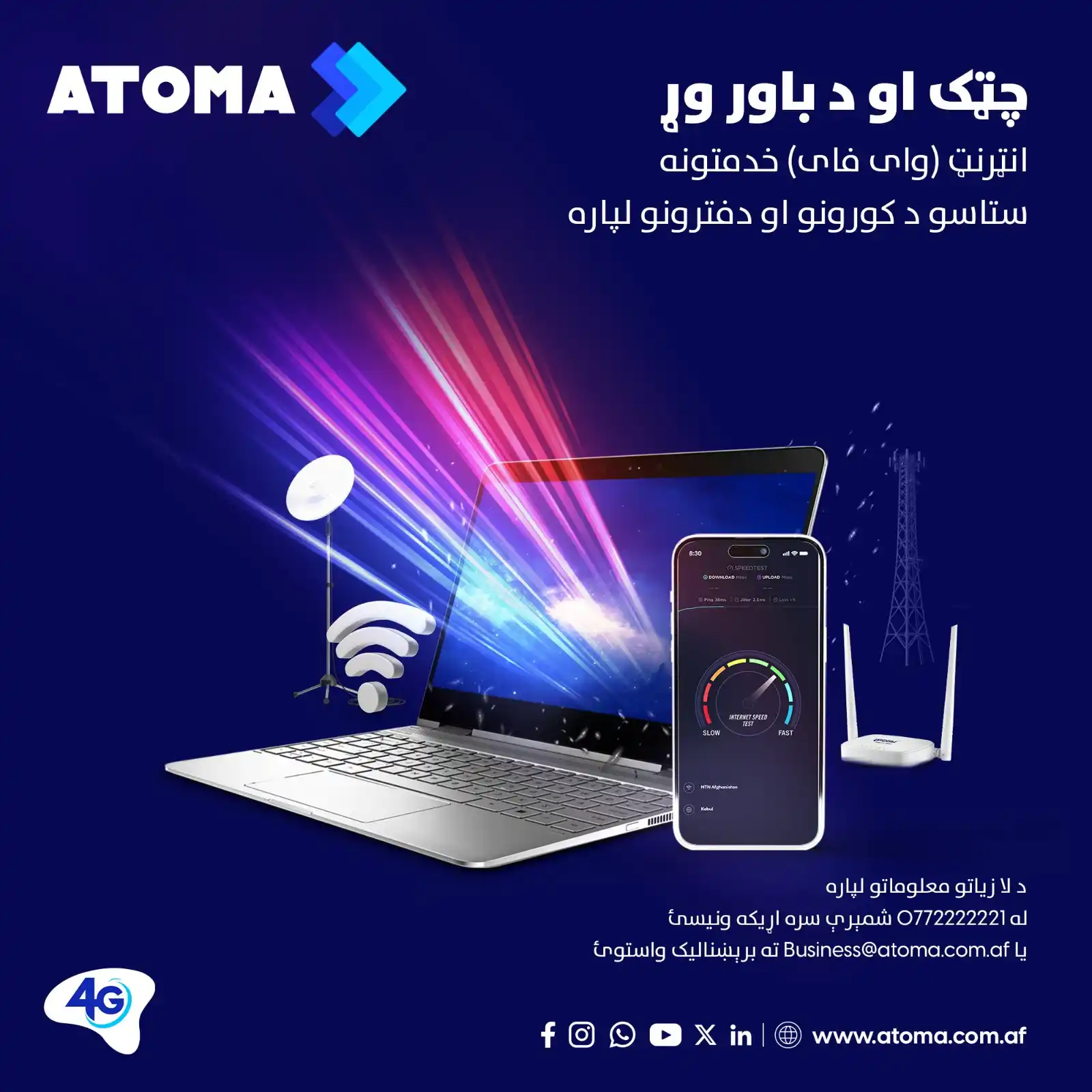 Image from ATOMA: اوس تاسو کولای شئ په خپلو کورونو او دفترونو کې د پاینټ ټو پاینټ انټرنټ...