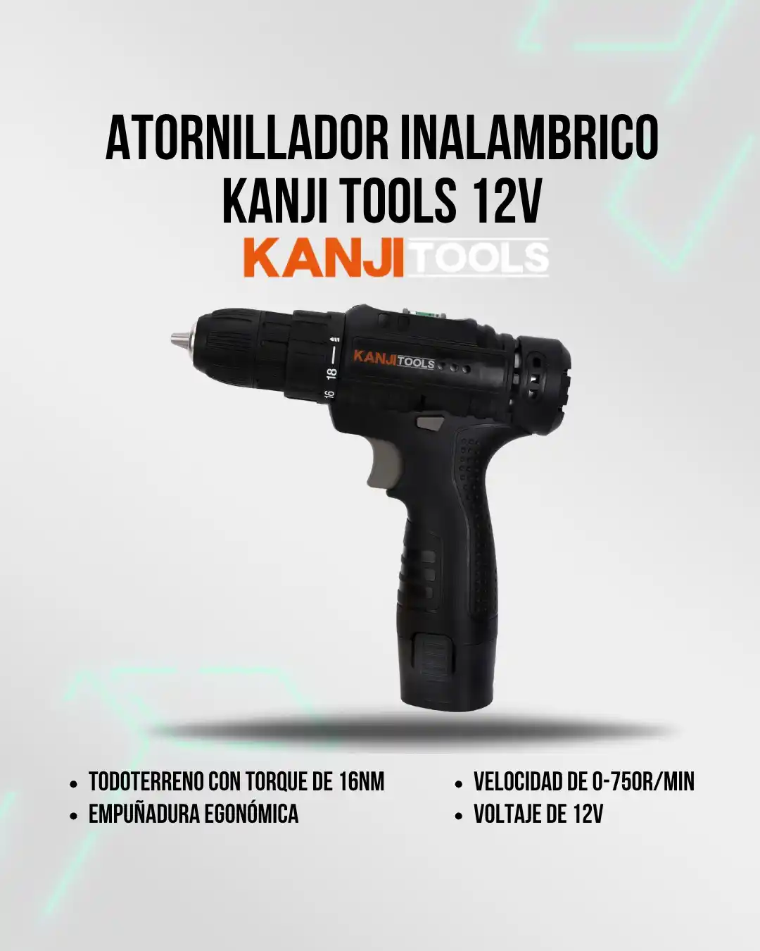 Image from Attain (Importadora Mayorista): 🛒 *Atornillador Inalámbrico Kanji Tools 12V KIT-AT121PB (N°5923)* 🎛️...