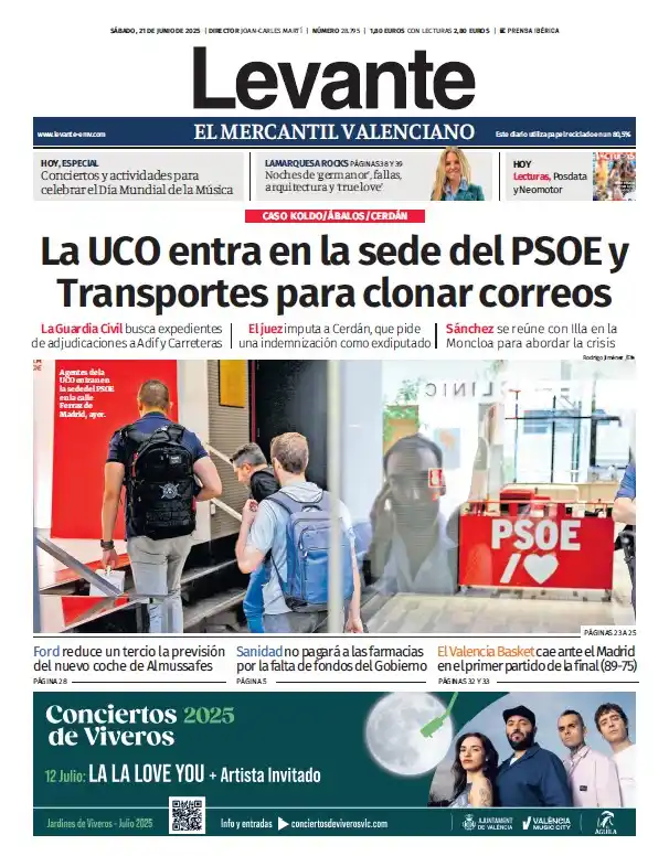 Image from Levante_EMV: 🌞 ¡Buenos días! Esta es nuestra portada de hoy, *sábado 21 de junio.*...