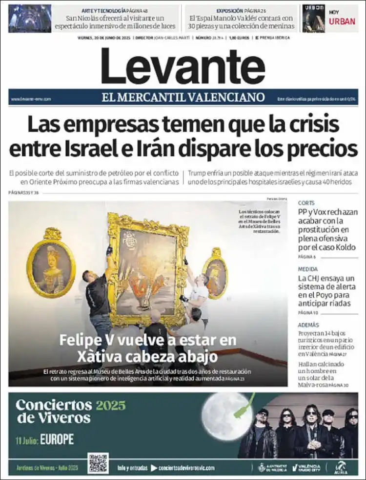 Image from Levante_EMV: 🗞️ *¡Buenos días!* Esta es nuestra portada de *hoy viernes, 20 de jun...