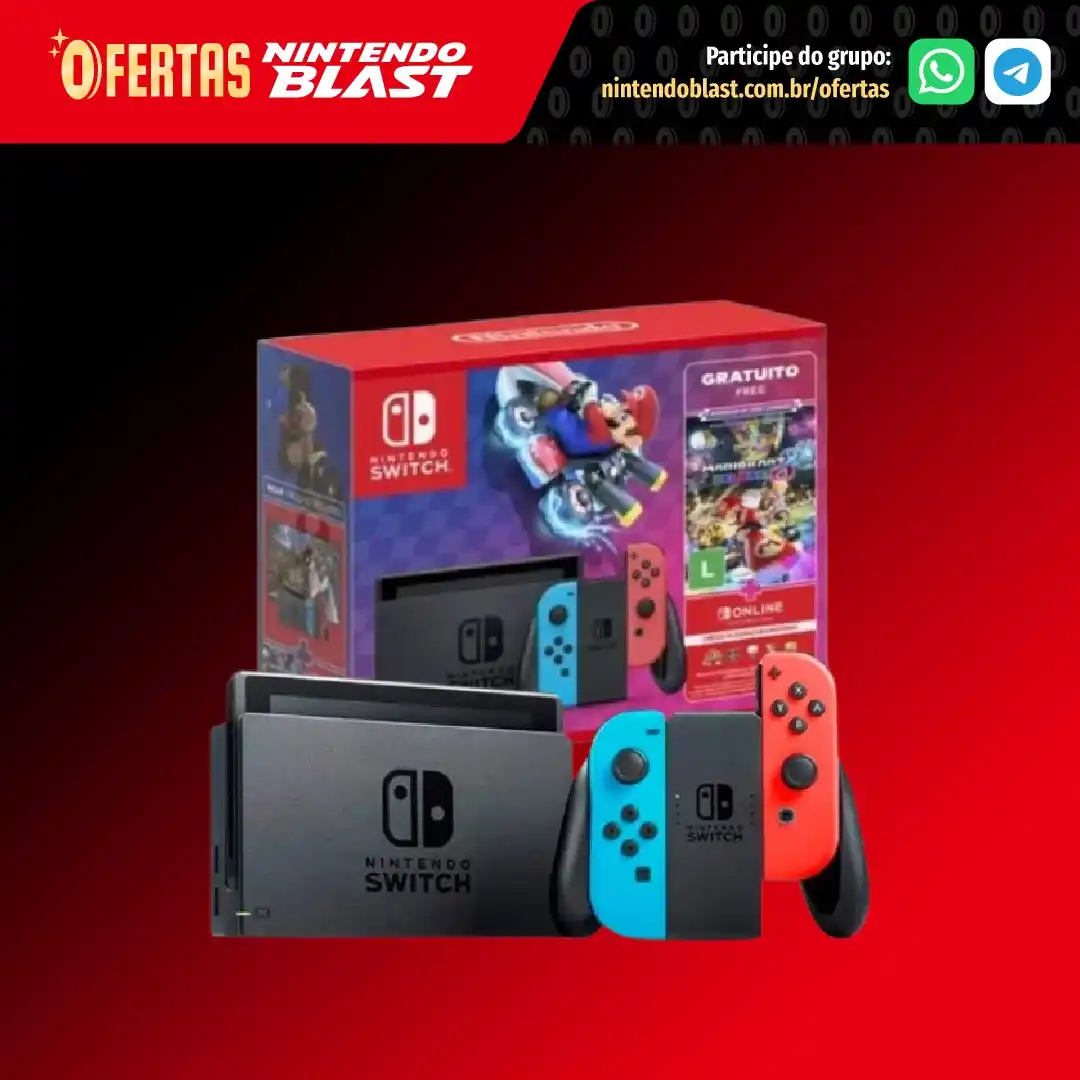 Image from Ofertas Nintendo Blast: 👾 *Bundle Nintendo Switch* (via Mercado Livre) * 32GB, Mario Kart 8 D...