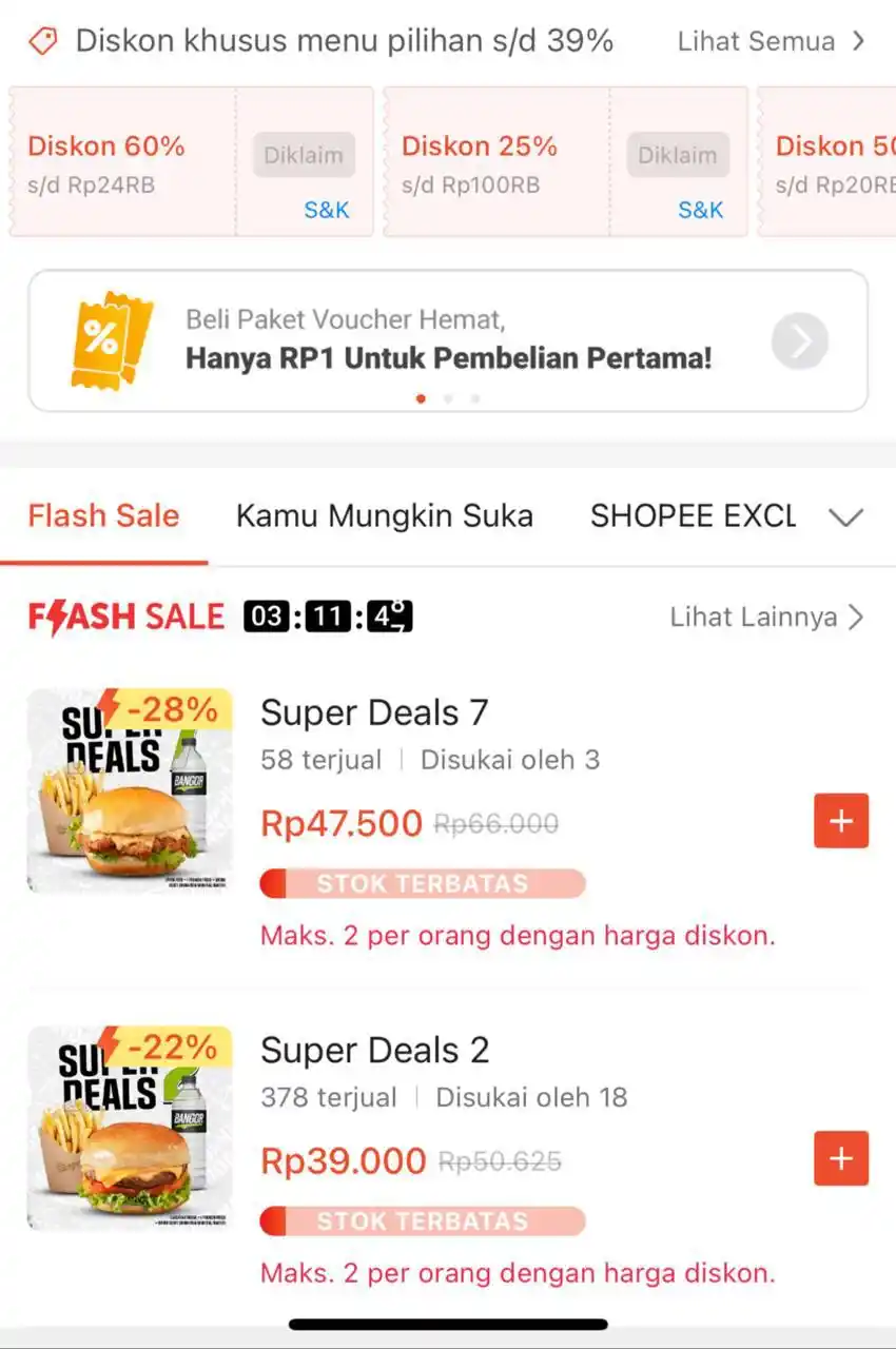 Image from PROMO BELANJA ONLINE: Burger Bangor https://spf.shopee.co.id/3qBUUpnSi4  Combo voc diskon di...