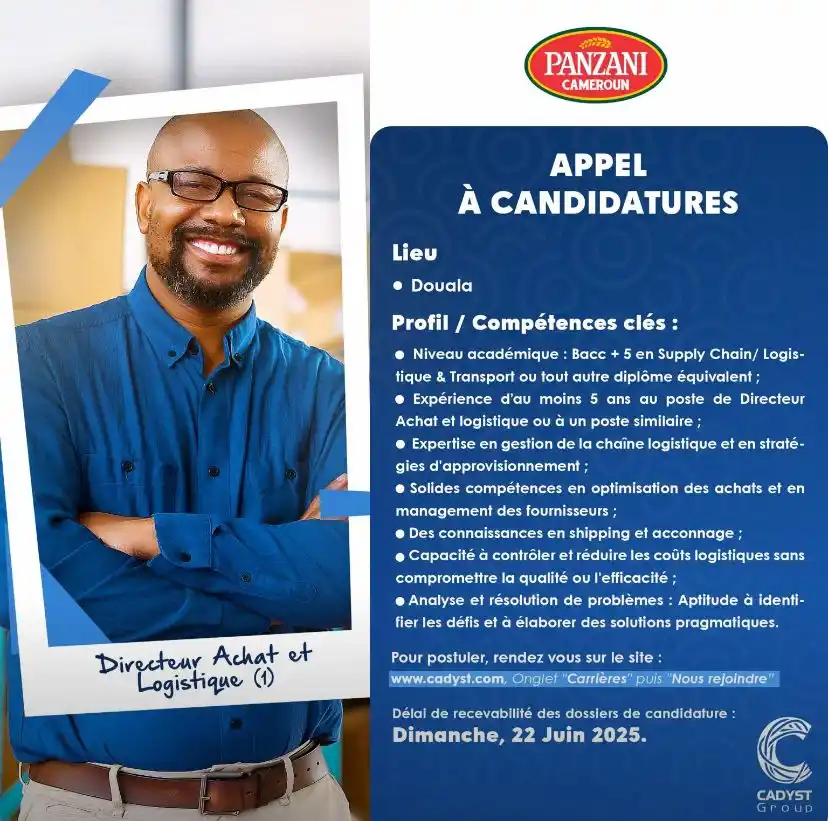 Image from Arch Africa Careers (#AAC): [CADYST GROUP RECRUTE ]   Poste : 01 Directeur Achats et Logistique et...