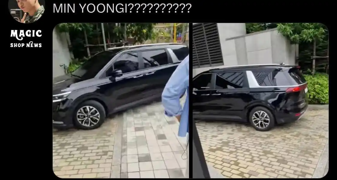 Image from Magic Shop News ⟭⟬⁷ 🪄💜 BTS: *🚗 CARRO PRETO CHEGA À HYBE E LEVANTA ESPECULAÇÕES SOBRE POSSÍVEL APA...