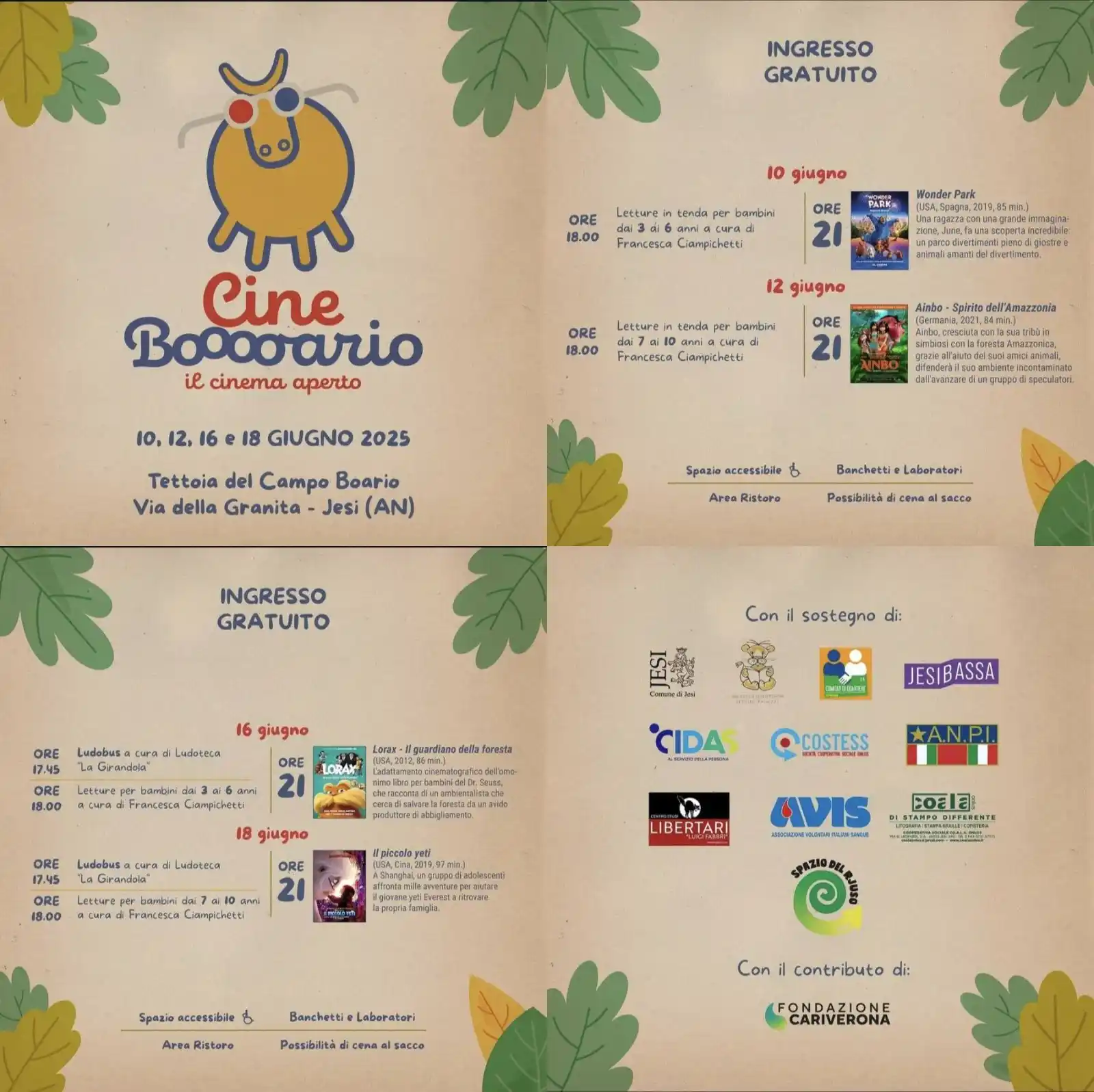 Image from Comune di Jesi: *CINE BOOOOARIO*  Parte questa sera il "Cine BOOOOARIO" una rassegna d...