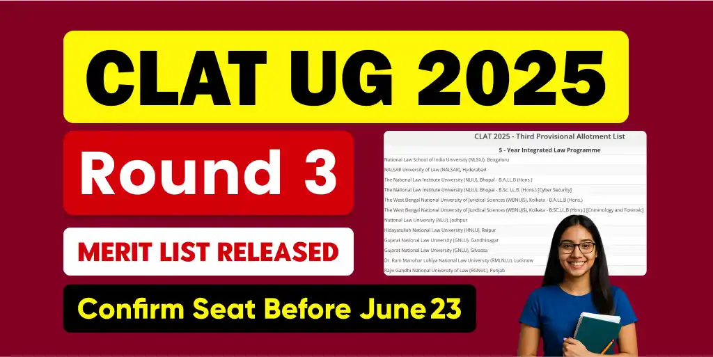 Image from Selfstudys: *CLAT UG 2025* 3rd Merit List Out for LLB & LLM – Final Seat Confirma...