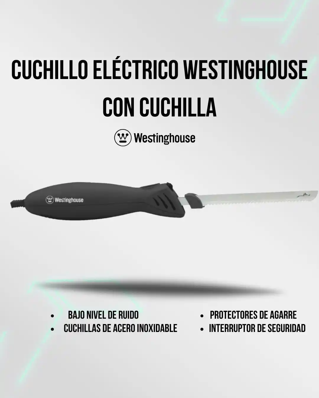 Image from Attain (Importadora Mayorista): 🛒 *Cuchillo Eléctrico Westinghouse con Cuchilla (N°3063)* 🔇 Bajo niv...