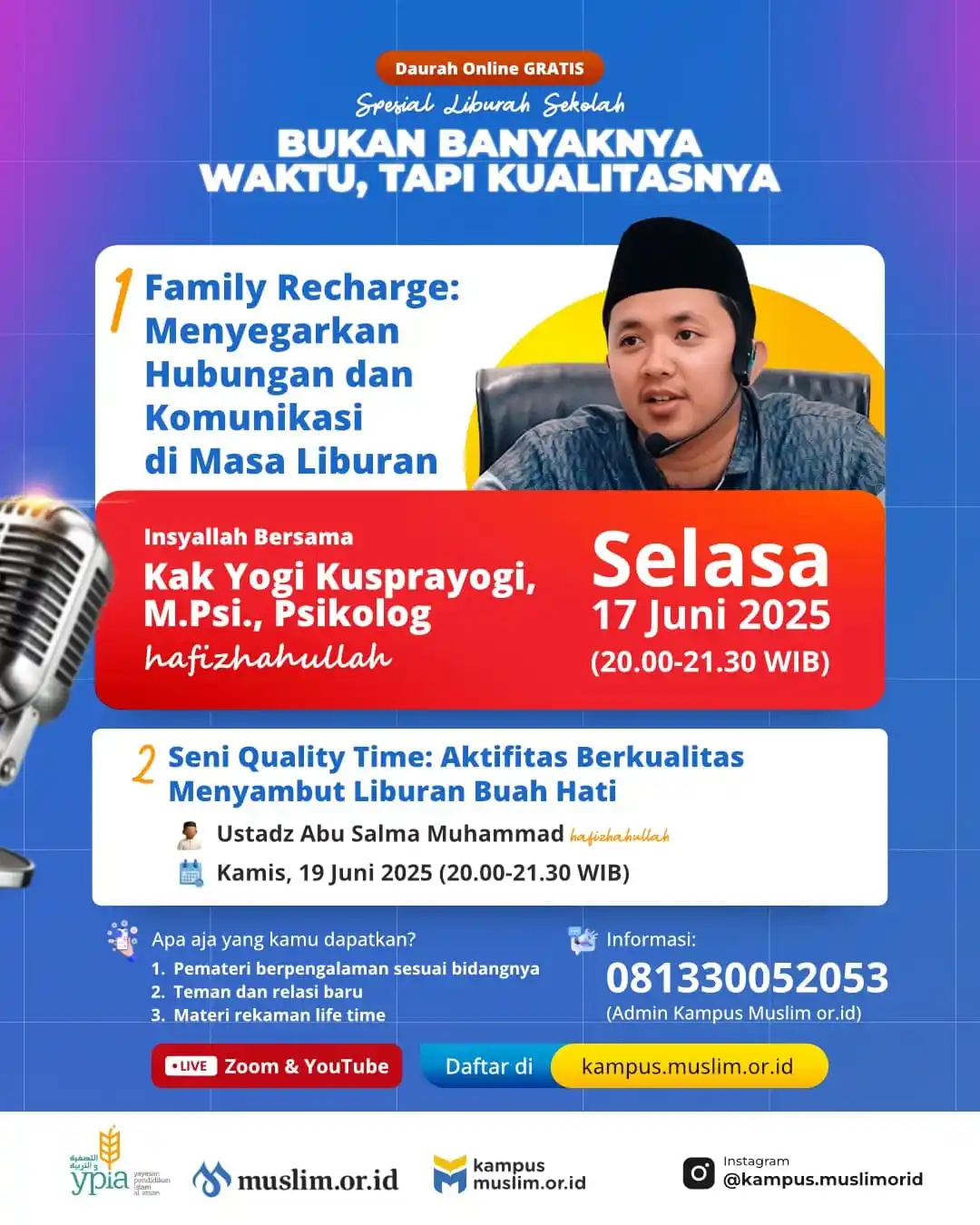 Image from Radio Muslim Jogja: Dauroh Online Gratis Spesial Liburan Sekolah 🌟BUKAN BANYAKNYA WAKTU, ...